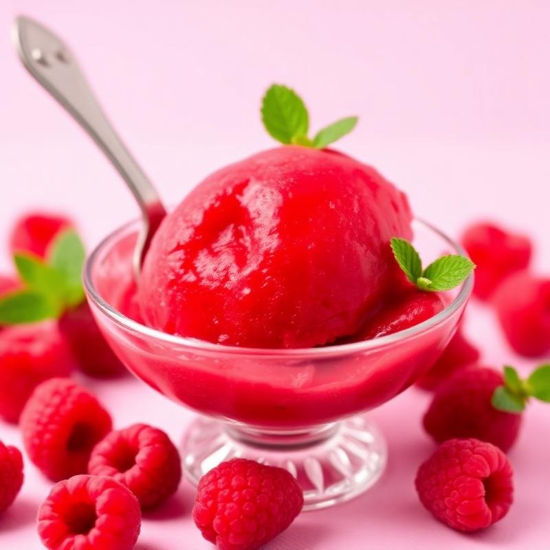 Ripe Raspberry Sorbet ice cream at Mount Molson Dairy Bar